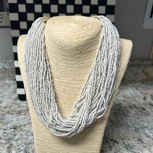 Elegant Cream Seed Beaded Necklace